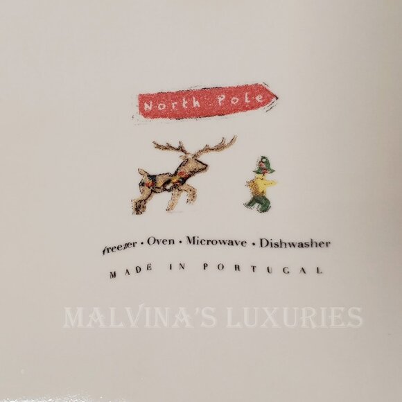 JULISKA BERRY & THREAD NORTH POLE 15" CERAMIC TREE PLATTER CHRISTMAS SANTA THEME - Picture 10 of 13